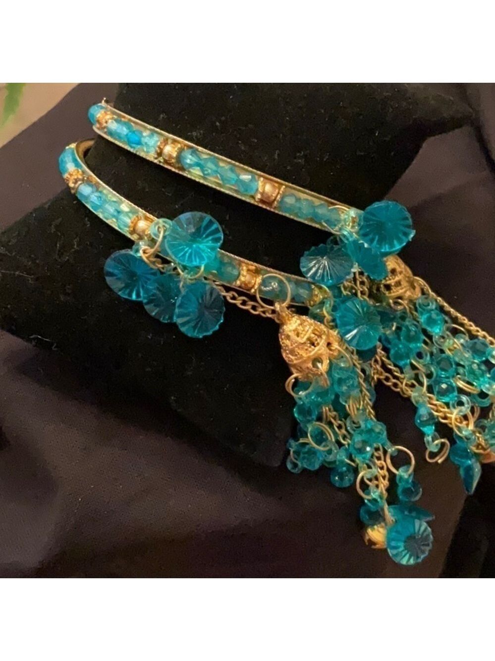 Emerald Green Stone Bali Bracelets